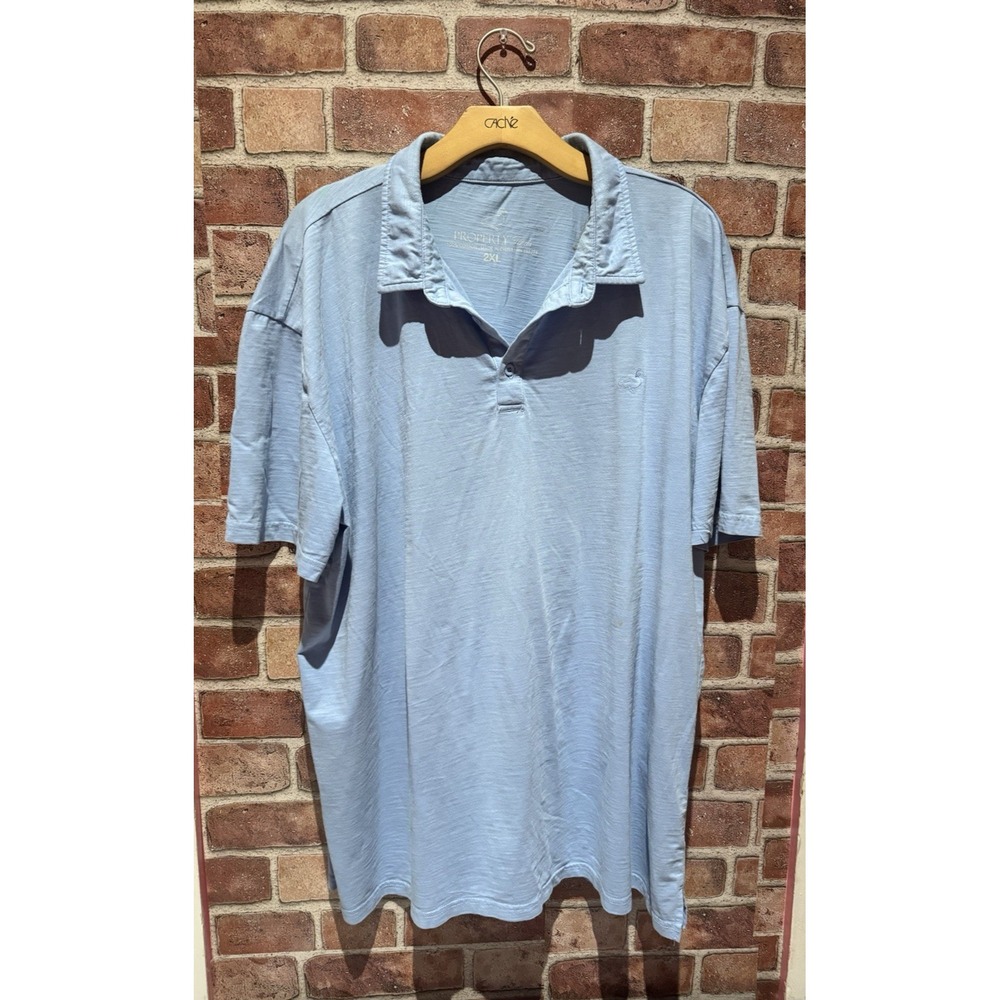 Properly Tied Polo Shirt Men's Plus Size 2XL Men's Pastel Blue 100% Cotton Soft